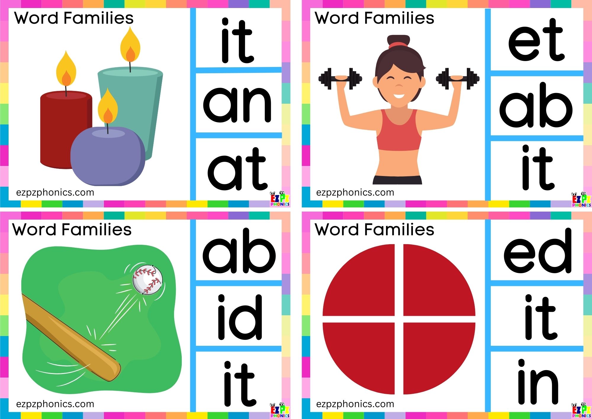 Word Family it Look at the image and clip the correct letters Clip cards group 1